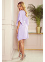 NUMOCO Elegantní šaty NICOLA s opaskem- fialové Fialová