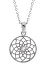 SkloBižuterie-J Ocelový náhrdelník Kružnicová květina Swarovski Crystal