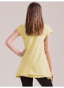 Fashionhunters Žlutá tunika s vrstvenými volány
