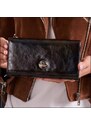 FOREVER YOUNG Praktická dámská kožená peněženka, černá