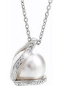 SkloBižuterie-J Ocelový náhrdelník Perla ve škebli Swarovski Crystal