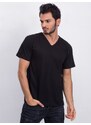 Fashionhunters Černé pánské tričko s povolením