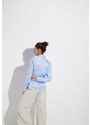 ETERNA Regular (Modern Classic) dámská světle modrá neprosvítající halenka dlouhý rukáv rypsový kepr 100% bavlna Non Iron
