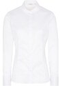 ETERNA Fitted (Slim Fit) dámská bílá Opaque neprosvítající halenka dlouhý rukáv rypsový kepr 100% bavlna Easy Iron