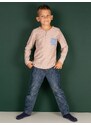 BASIC Chlapecké tričko s kapsičkou -beige Béžová