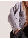 Fashionhunters Dámské rukavice s šedou sponou