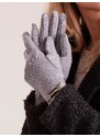 Fashionhunters Klasické šedé dámské rukavice