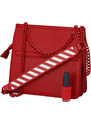 DIANA & CO Moderní dámská koženková kabelka Happy Stripes, červená