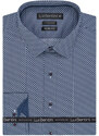Pánská košile Lui Bentini, bílá s modrými puntíky LDS207, dlouhý rukáv, slim fit