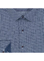 Pánská košile Lui Bentini, bílá s modrými puntíky LDS207, dlouhý rukáv, slim fit
