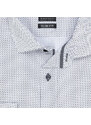 Pánská košile Lui Bentini, bílá s černými puntíky LDS212, dlouhý rukáv, slim fit