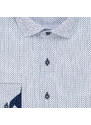 Pánská košile Lui Bentini, bílá s modrými slzami LDS213, dlouhý rukáv, slim fit