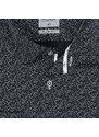 AMJ Pánská košile AMJ bavlněná, černá bílé kuří stopy VDSBR1160, dlouhý rukáv, slim fit