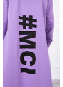 MladaModa Kardigán s kapucí a s velkým nápisem #MCI na zádech barva lila