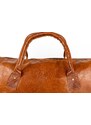 Velká kožená cestovní taška 48l hnědá SANGÍTA - SAJO, řemeslná výroba