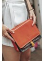 Hnědá kožená italská crossbody kabelka Quieta Marrone NovaKabelka.cz