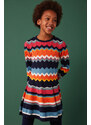 Boboli Dívčí pletené šaty Barevná Geometrie