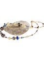 Dámsky Dámský náhrdelník Egyptian Romance s 24kt zlatem a stříbrem v perlách Lampglas