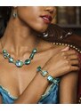 Dámsky Náhrdelník Emerald Princess s 24kt zlatem a ryzím stříbrem v perlách Lampglas