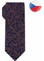 Pánská hedvábná kravata MONSI Noble - hnědá/modrá