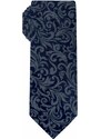 Pánská hedvábná kravata MONSI Noble - šedá/tm.modrá