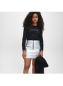 Calvin Klein dámská koženková stříbrná sukně FAUX LEATHER MINI SKIRT