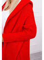 MladaModa Kardigánový svetr s kapucí a netopýřími rukávy model 2020-14 červený