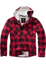 Bunda Brandit Lumberjacket Hooded - červená-černá, 4XL