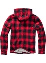 Bunda Brandit Lumberjacket Hooded - červená-černá, 4XL