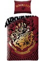 Halantex Bavlněné ložní povlečení Harry Potter - motiv se zlatým erbem Bradavic - 100% bavlna - 70 x 90 cm + 140 x 200 cm