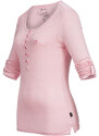 Dámské triko s rukávy na patku a knoflíček MADONNA - pink - vel. S