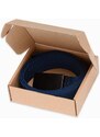 Ombre Clothing Pánský opasek s nastavitelnou přezkou - tmavě modrý A030