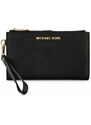 Michael Kors kožená peněženka wristlet saffiano leather double zip černá