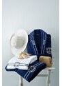 Soft Cotton Luxusní pánský župan MARINE MAN v dárkovém balení, Tmavě modrá, 450 gr / m², Česaná prémiová bavlna 100%, Dlouhý