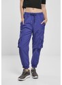 URBAN CLASSICS Ladies High Waist Crinkle Nylon Cargo Pants - bluepurple