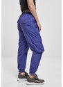 URBAN CLASSICS Ladies High Waist Crinkle Nylon Cargo Pants - bluepurple