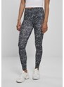 URBAN CLASSICS Ladies AOP Leggings - black/white