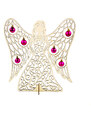 AMADEA Dřevěný 3D anděl s kuličkami, 39x36 cm