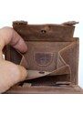 Kožená peněženka se žralokem, se dvěma upínkami a 35 cm dlouhým kovovým řetězem a karabinkou FLW