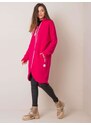 BASIC RŮŽOVÁ DÁMSKÁ DLOUHÁ MIKINA NA ZIP -FUCHSIA Tmavě růžová