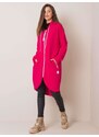 BASIC RŮŽOVÁ DÁMSKÁ DLOUHÁ MIKINA NA ZIP -FUCHSIA Tmavě růžová