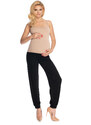 MladaModa Těhotenské kalhoty se šněrováním v pase model 0176 černé