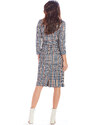 Awama Woman's Dress A362 Navy Blue