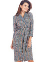 Awama Woman's Dress A362 Navy Blue