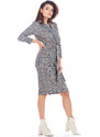 Awama Woman's Dress A362 Navy Blue