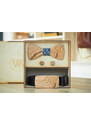 Wood Style Set Kulatý WS Modrotisk - opasek, motýlek a manžetové knoflíčky