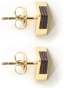 BeWooden Náušnice s dřevěným detailem White Wine Gold Earrings