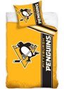 TipTrade (CZ) Hokejové ložní povlečení NHL Pittsburgh Penguins - série Belt - 100% bavlna - 70 x 90 cm + 140 x 200 cm