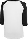 UC Ladies Dámské 3/4 kontrastní raglánové tričko wht/blk