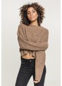 UC Ladies Dámský široký oversize svetr tmavě hnědé barvy